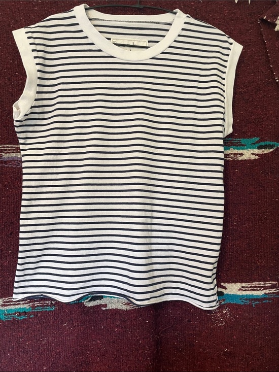 Frank & Eileen Tops - Frank & Eileen Navy and White Short Sleeve Stripe Tee